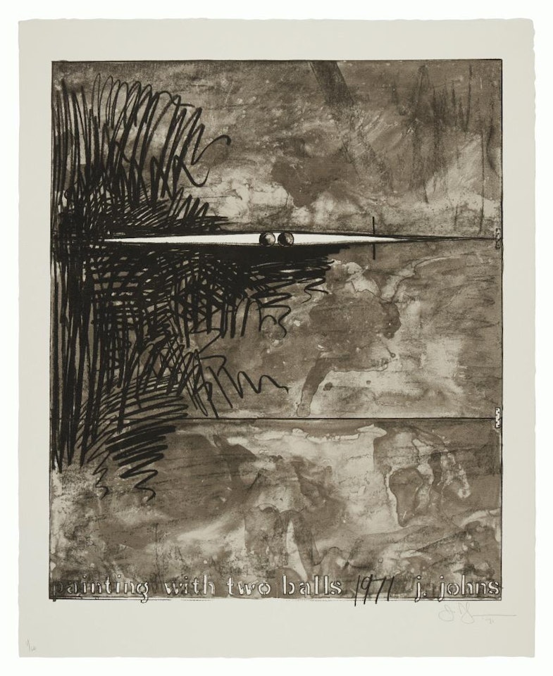 Painting with Two Balls (Grays) by Jasper Johns