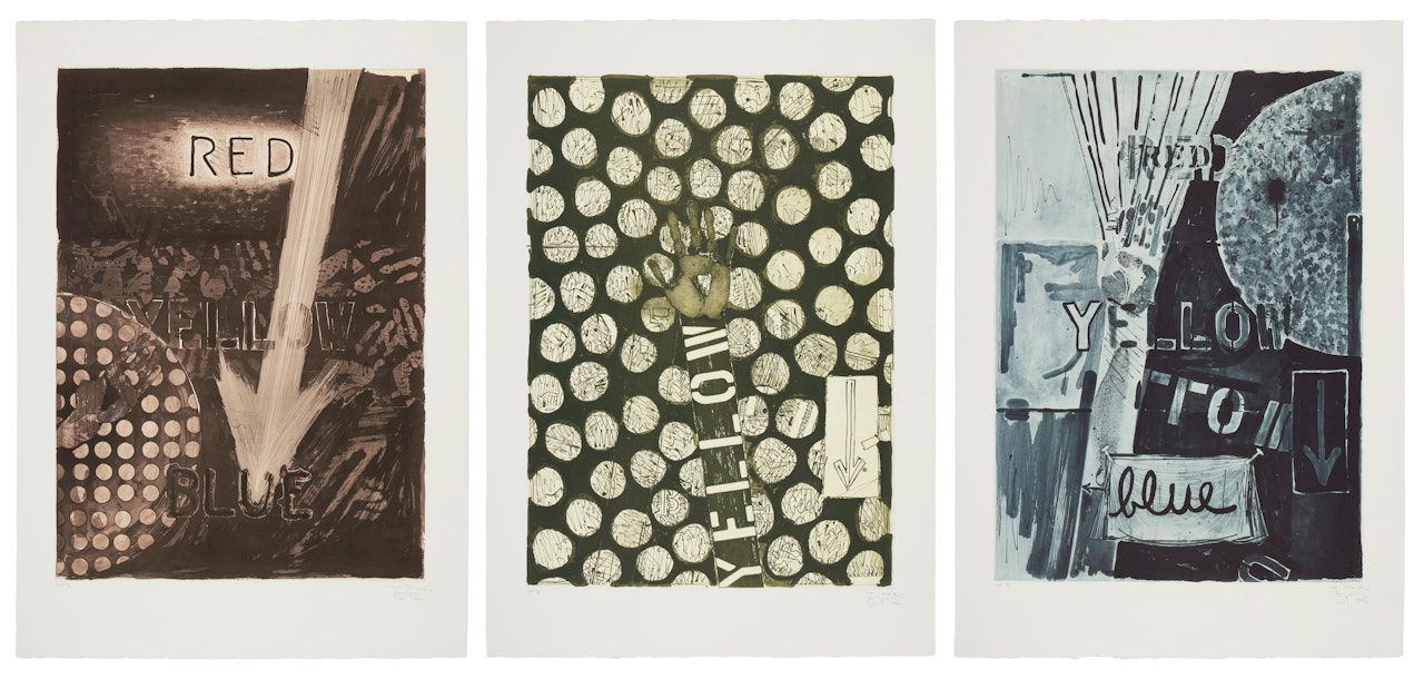 Untitled (Red); Untitled (Yellow); and Untitled (Blue) by Jasper Johns
