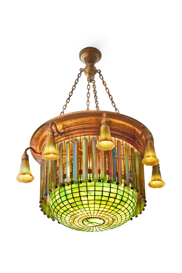 Eight-Light Moorish "Prism" Chandelier by Tiffany Studios