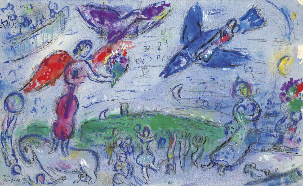 Étude pour "Les Gens du voyage" by Marc Chagall