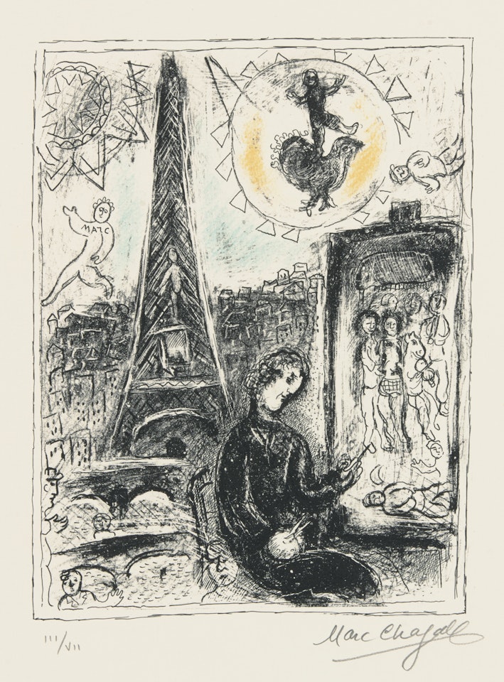 Le Peintre à la Tour Eiffel by Marc Chagall