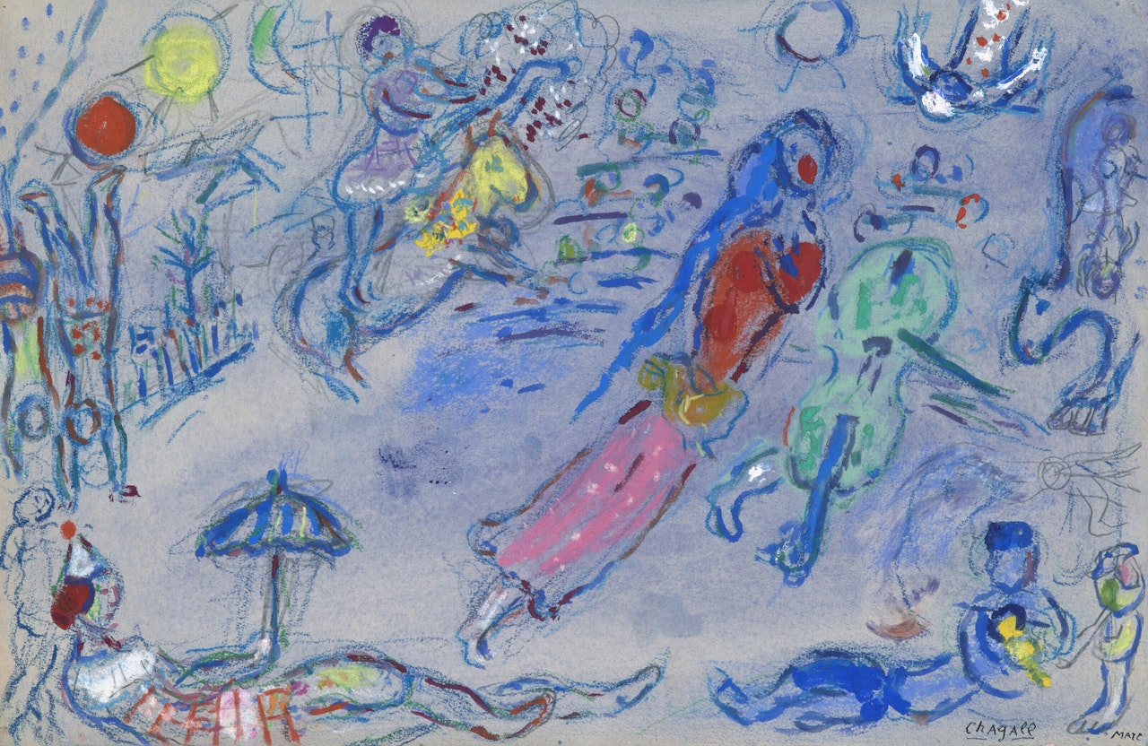 Esquisse pour "Commedia dell'arte" by Marc Chagall