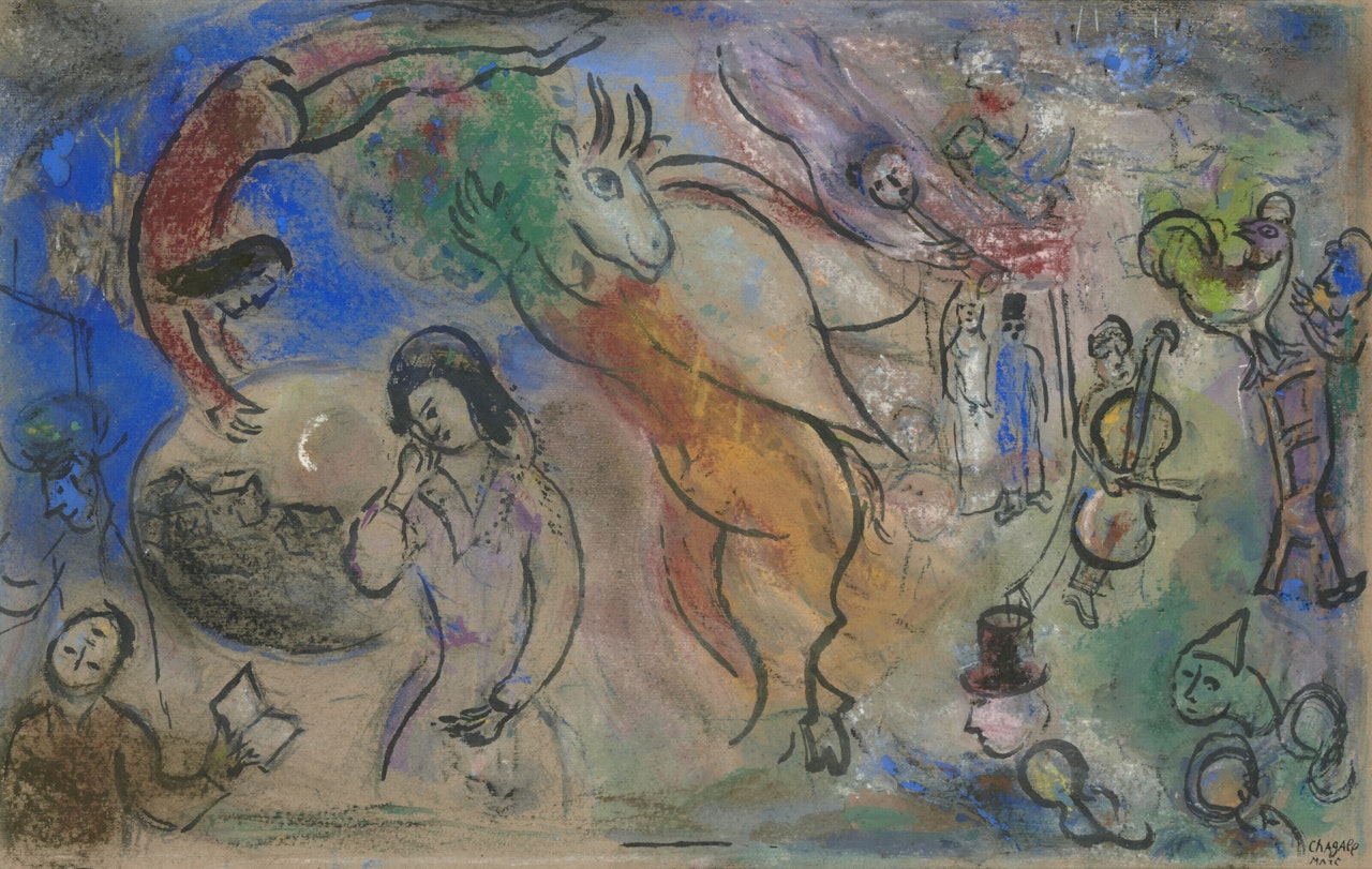 Étude pour les "Arlequins" by Marc Chagall