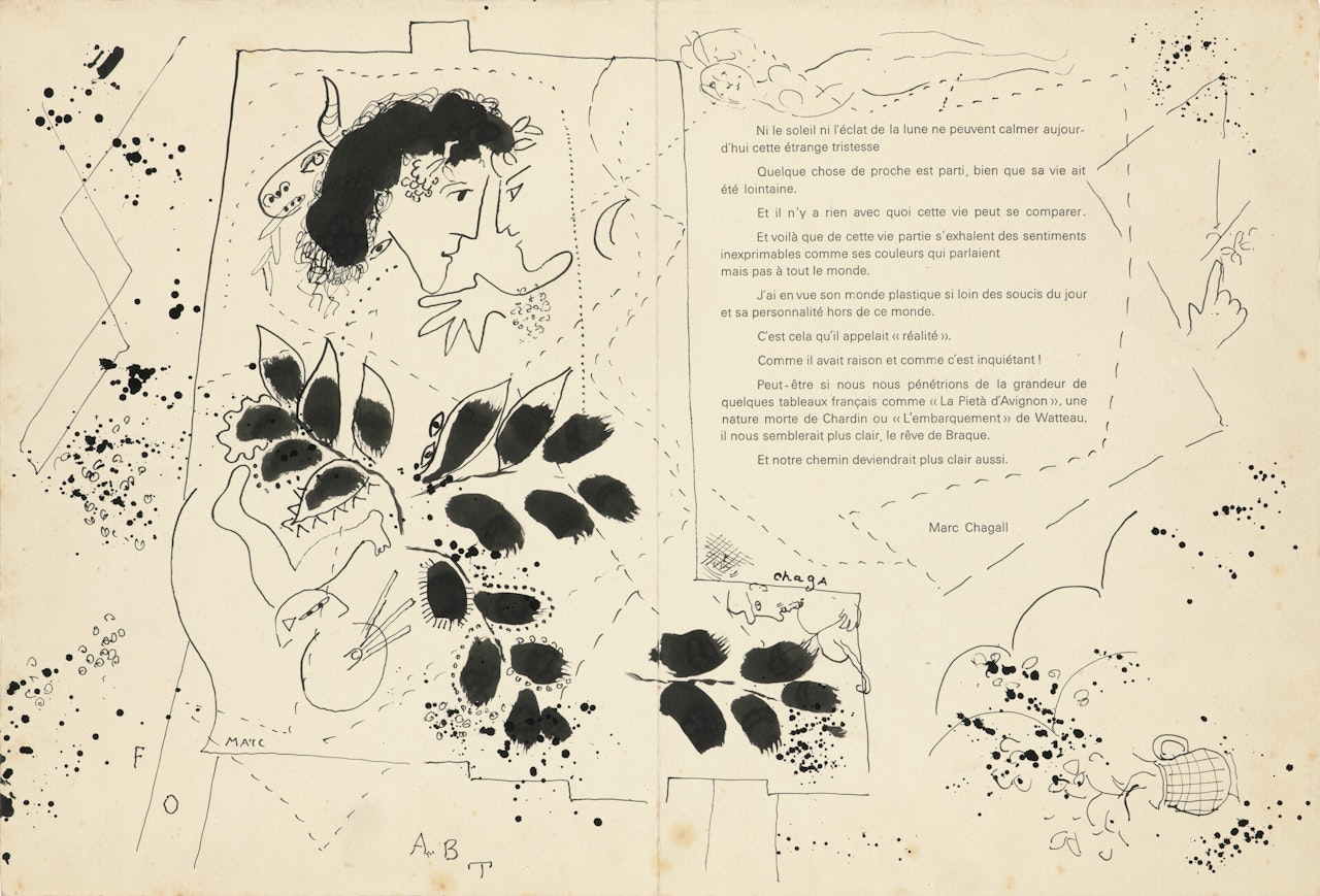 Premier projet pour "Hommage à Braque" by Marc Chagall
