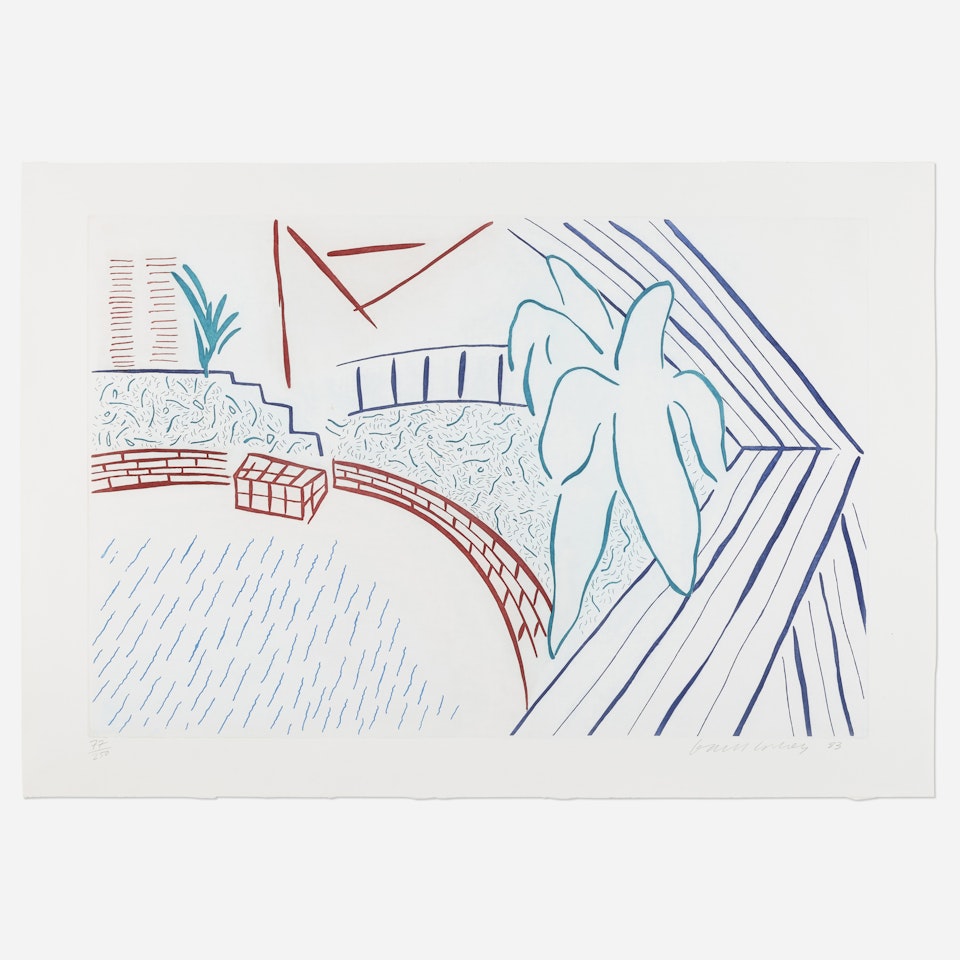 My Pool and Terrace (from the Eight by Eight to Celebrate the Temporary Contemporary Portfolio) by David Hockney