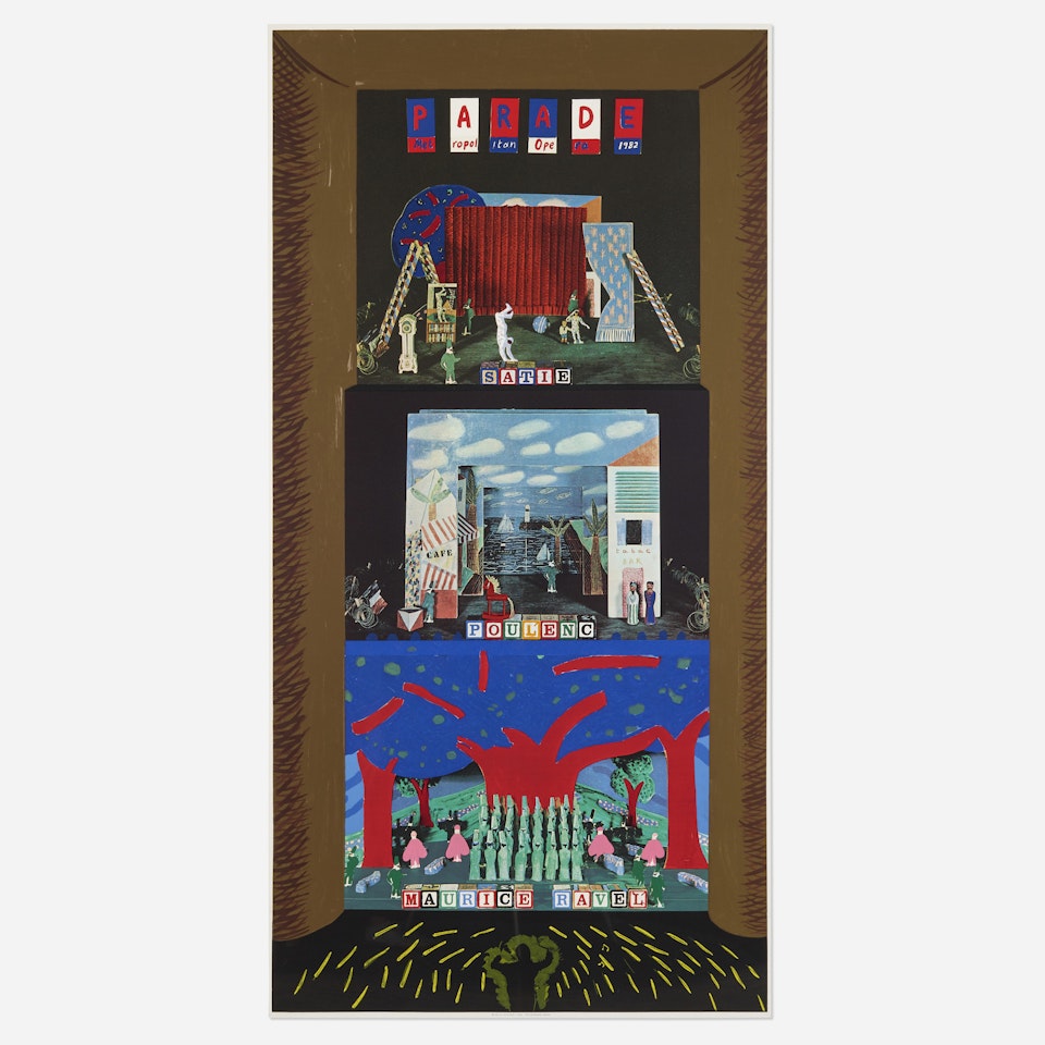 A French Triple Bill poster by David Hockney