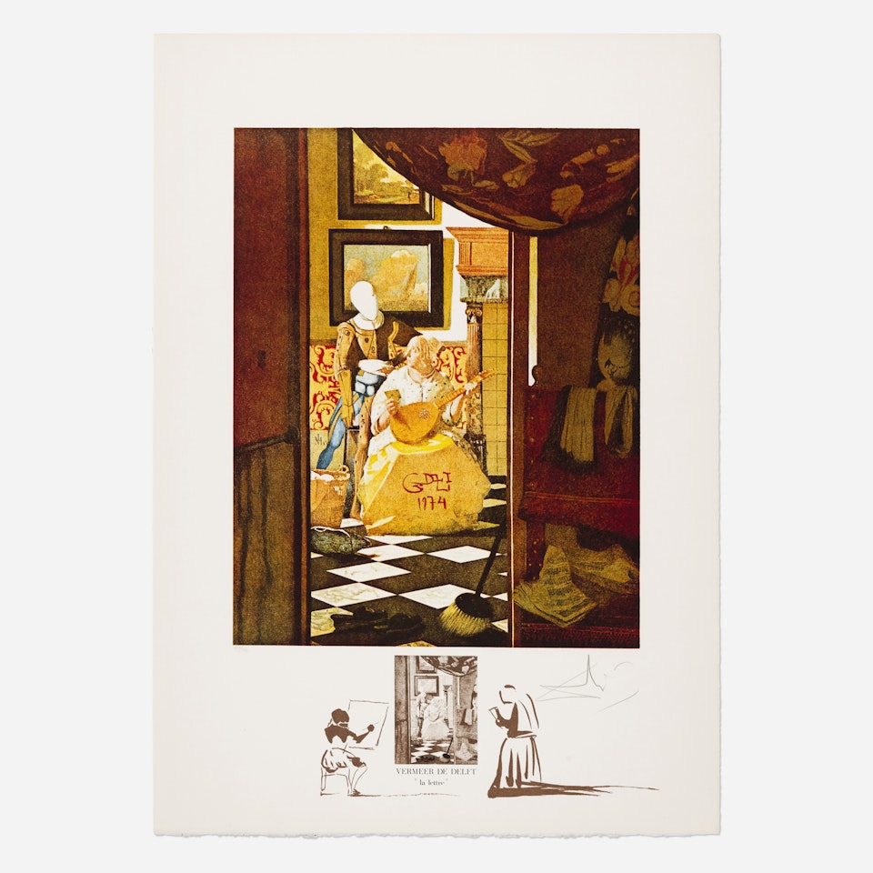 Vermeer - La Lettre (from the Changes in Great Masterpieces portfolio) by Salvador Dali