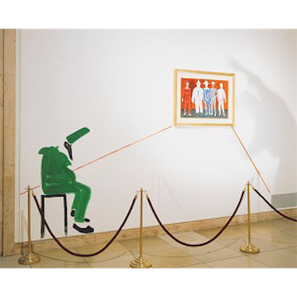 Sleeping Guard with Possible Thief. 30 and 30st Oct 1995. by David Hockney