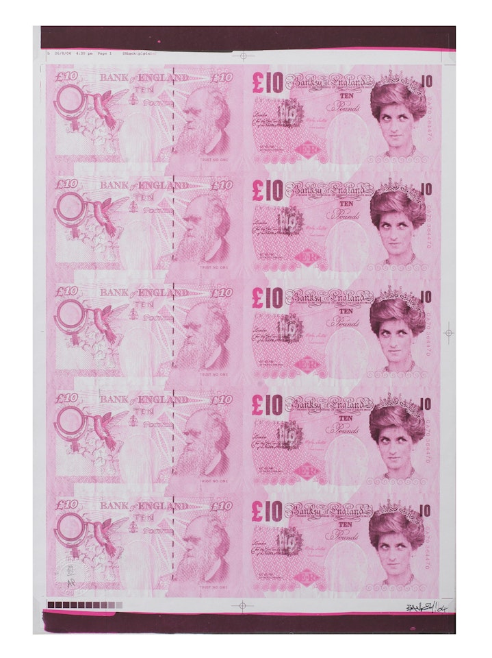 Di-Faced Tenner (Pink) by Banksy