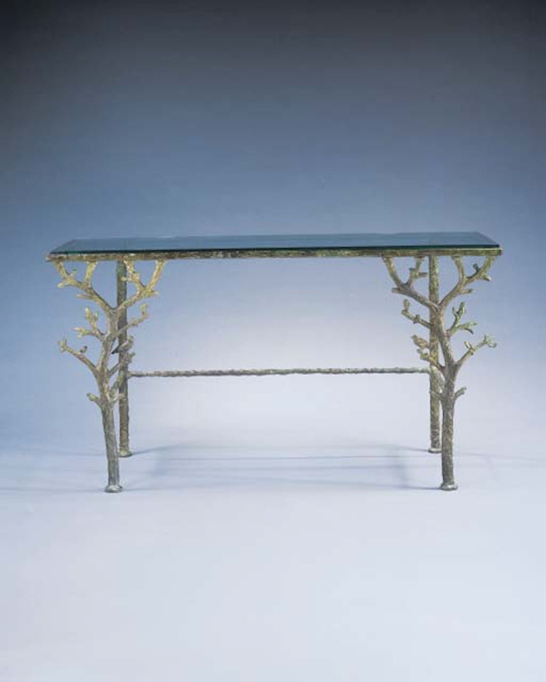 Console aux arbres et aux oiseaux by Diego Giacometti