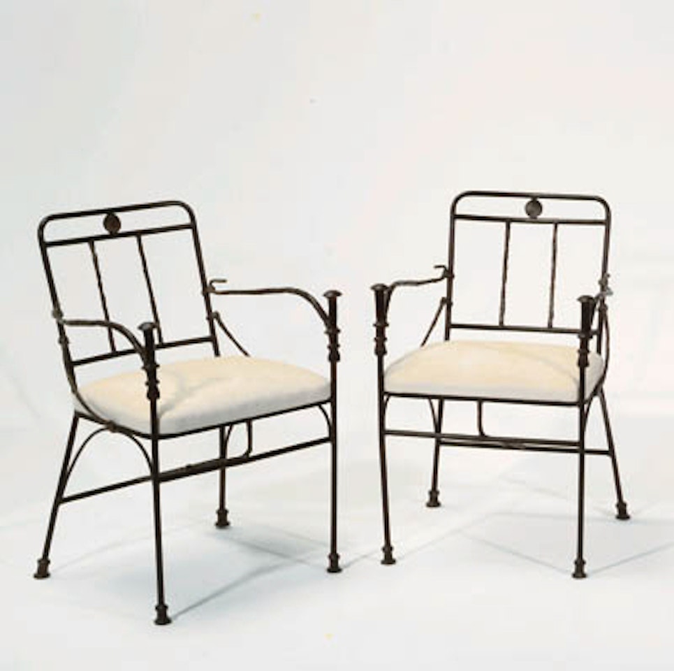 Deux fauteuils aux pommeaux de canne by Diego Giacometti
