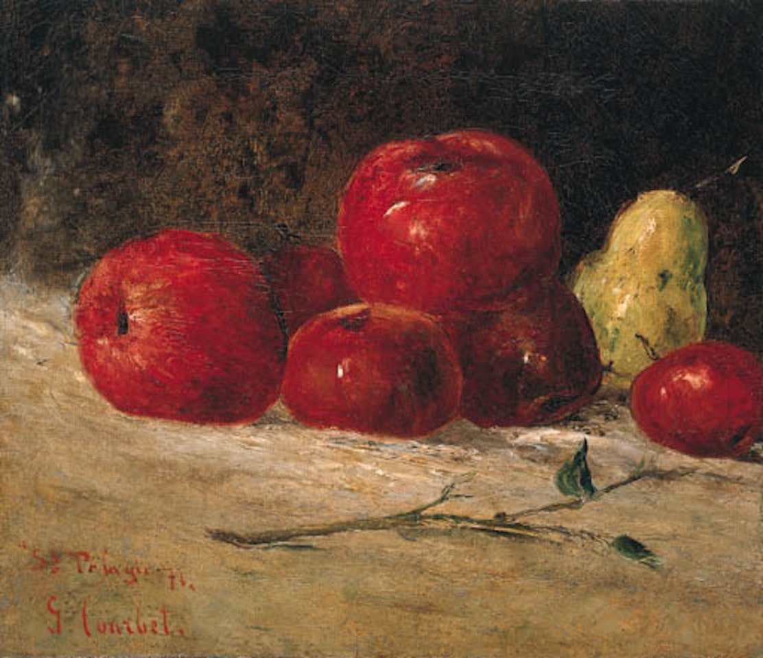 Nature morte, pommes et poires by Gustave Courbet