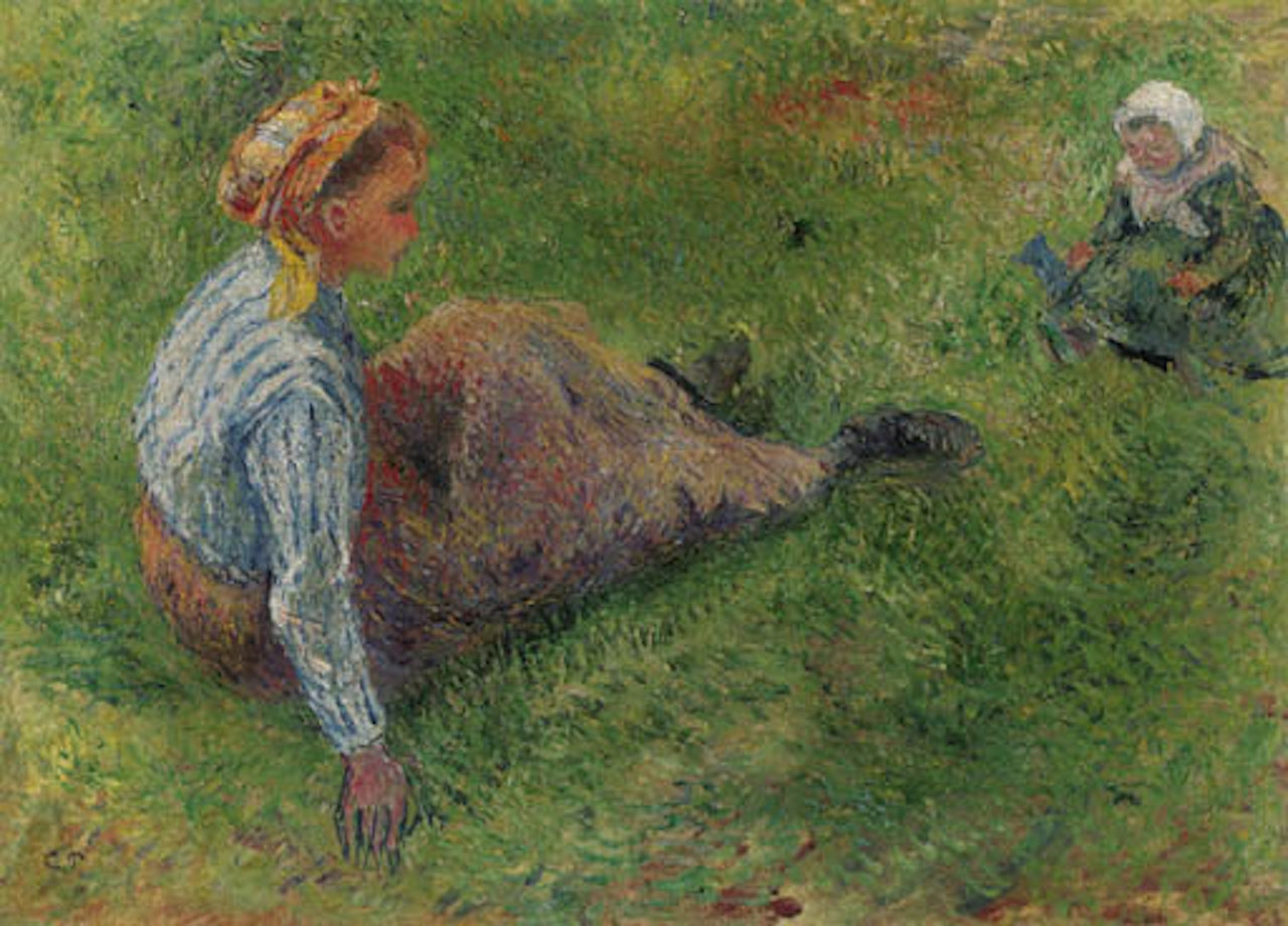 Paysanne assise et enfant by Camille Pissarro