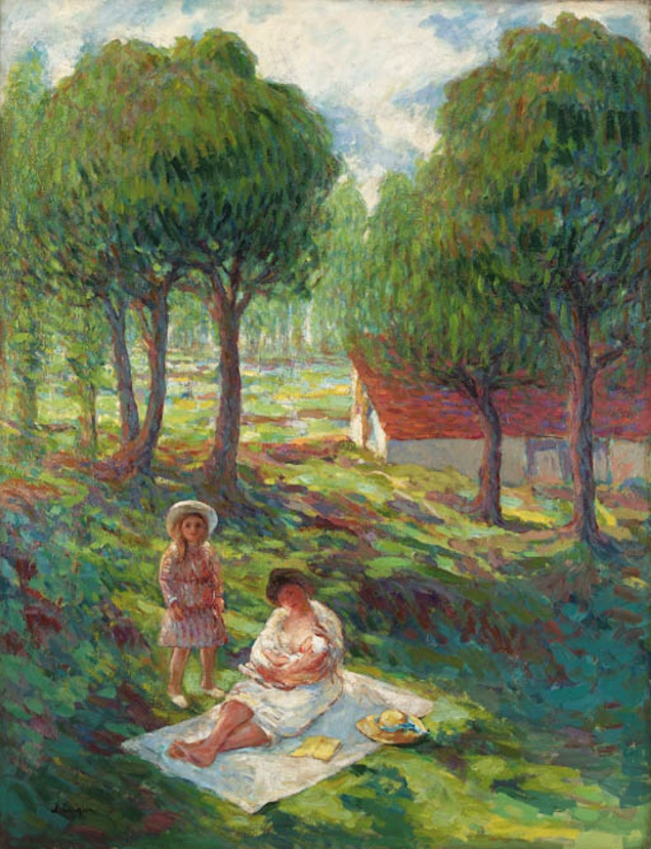 Mere et enfant dans un paysage by Henri Lebasque