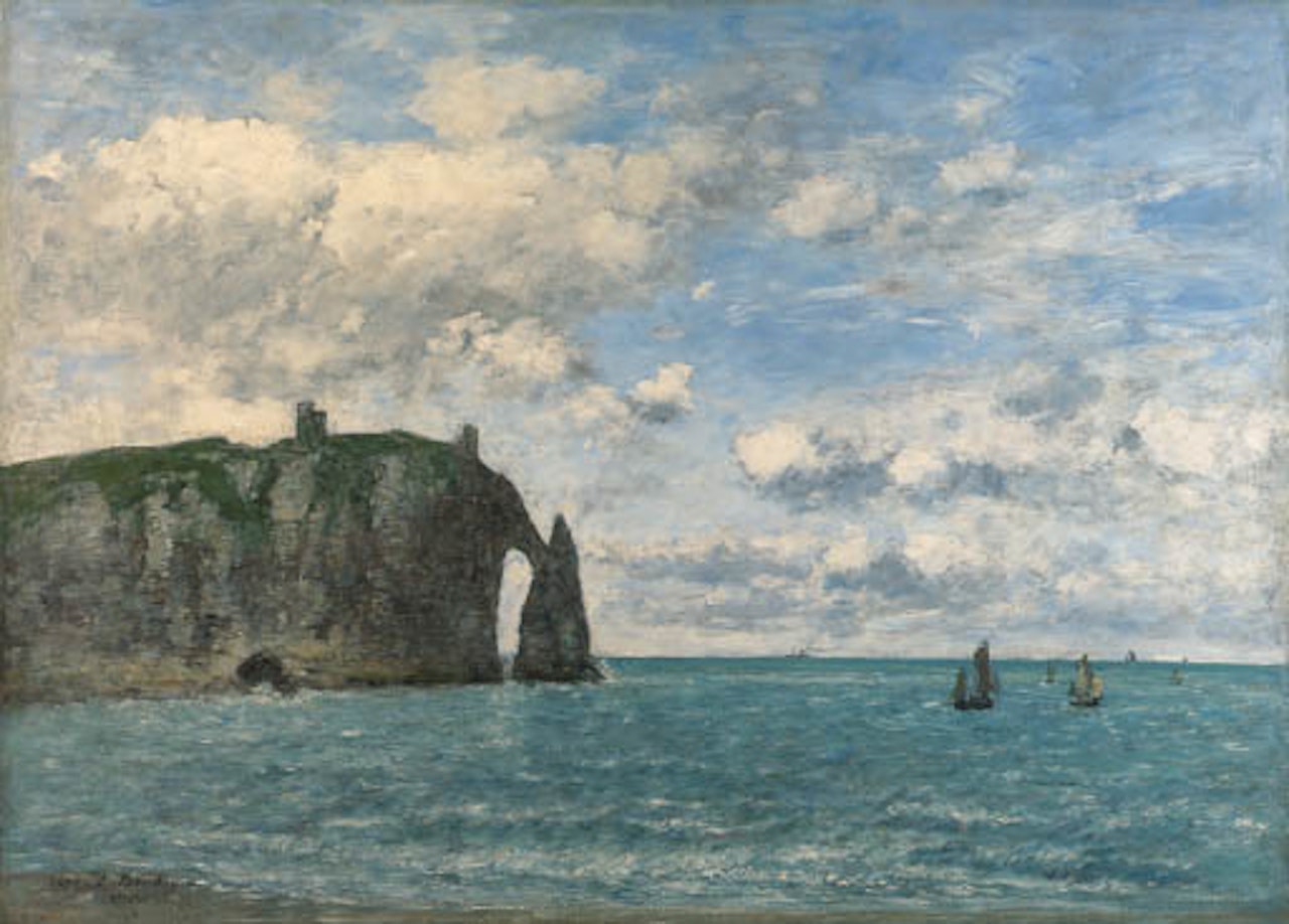 Etretat, la falaise d'Aval by Eugène Boudin