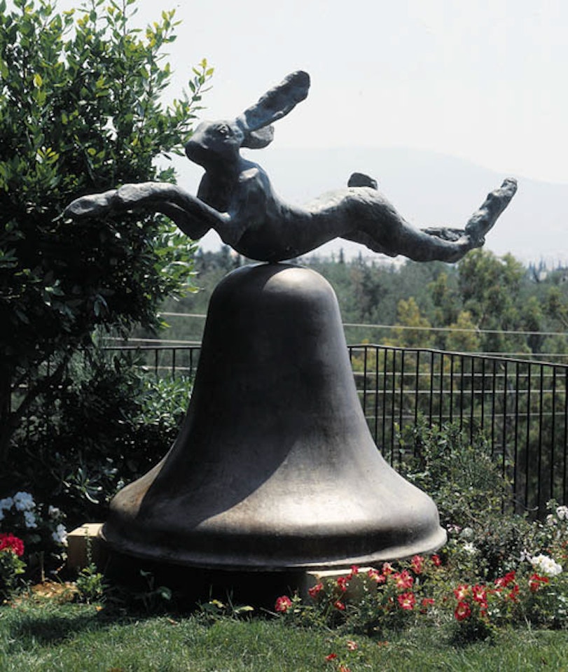 Hare bell on Portland stone piers by Barry Flanagan