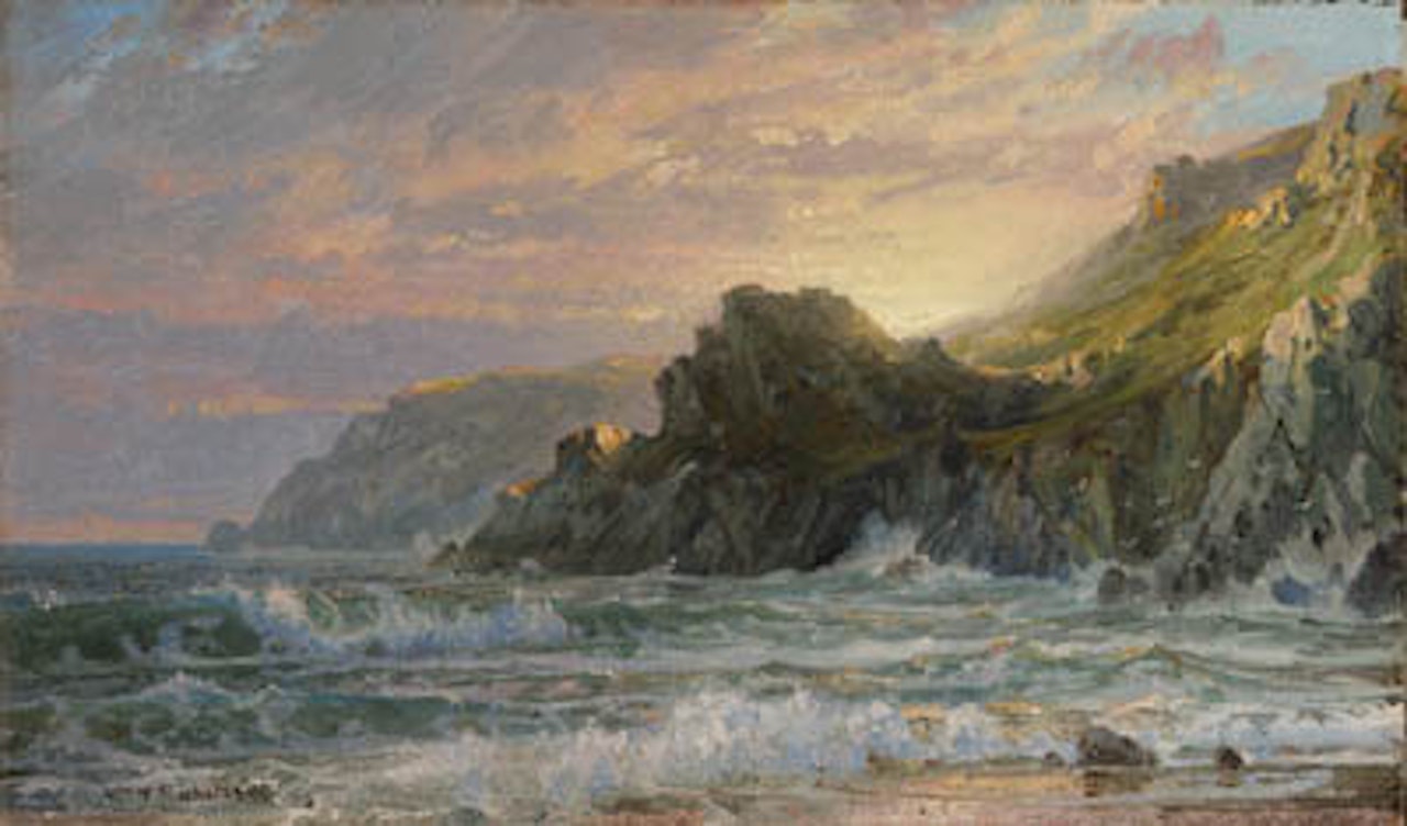 Sunset on rocky coast by William Trost Richards