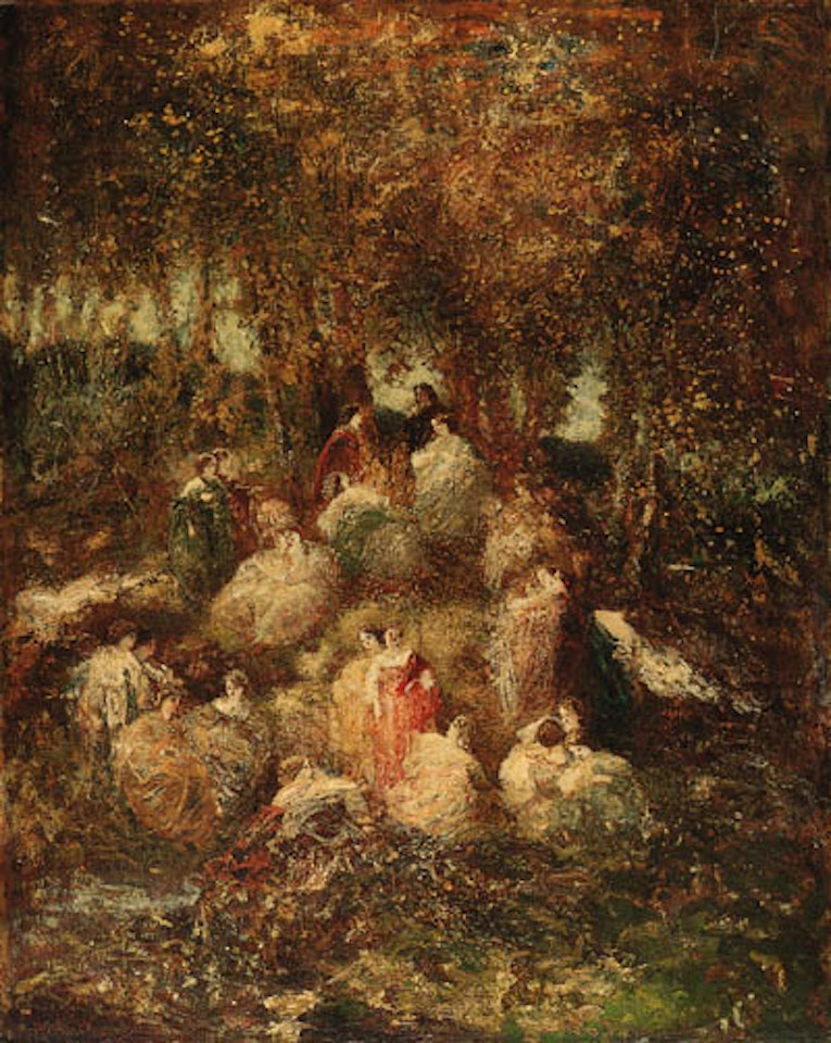 Scene champetre by Adolphe Monticelli