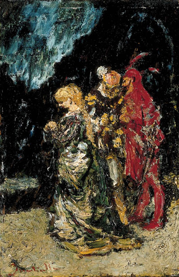 Marguerite, Fauste and Mephisto by Adolphe Monticelli