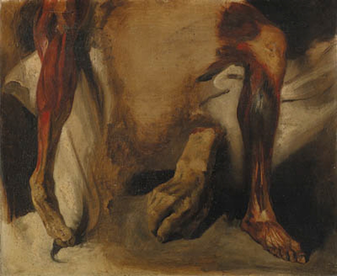 Severed hand and two ecorches of leg by Eugene Delacroix