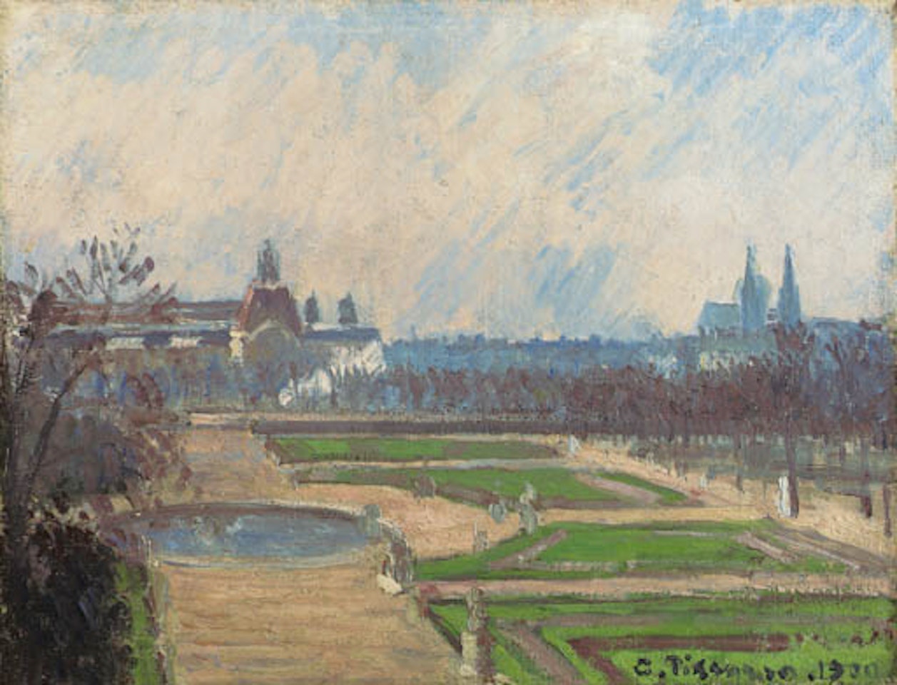 Le bassin des Tuileries et le Louvre by Camille Pissarro