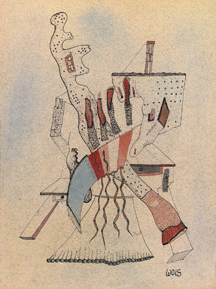 Personnage appuye sur deux tables by Wols (Alfred Otto Wolfgang Schulze)