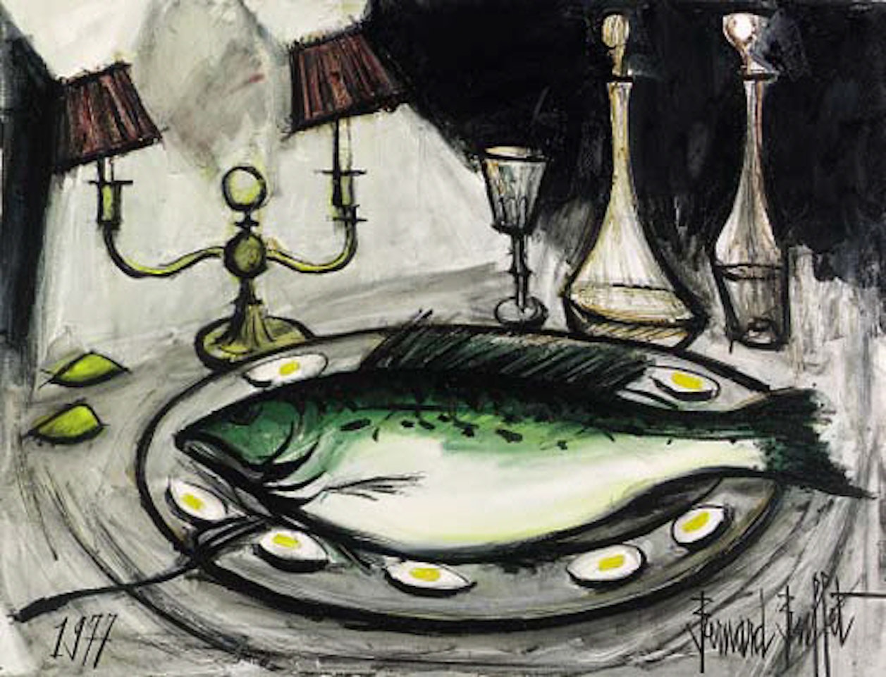Gros poisson vert II by Bernard Buffet