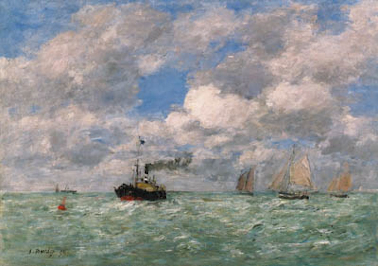 Le charbonnier anglais en vue de Trouville by Eugène Boudin