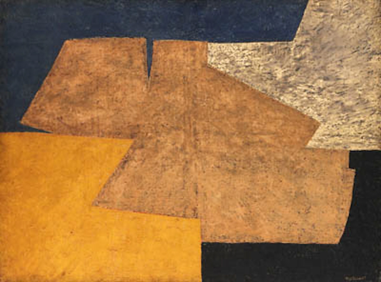 Composition jaune, mauve, bleu et noir by Serge Poliakoff
