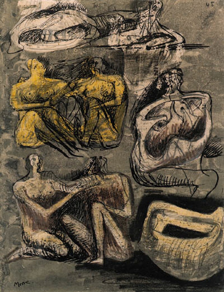 Study for two reclining figures by Henry Moore