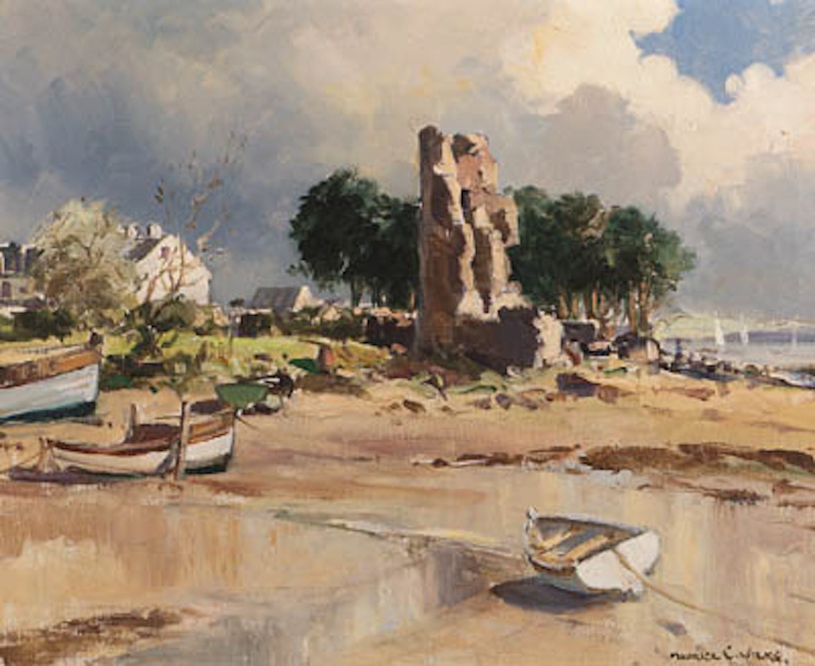 Boats at low tide by Maurice Canning Wilks