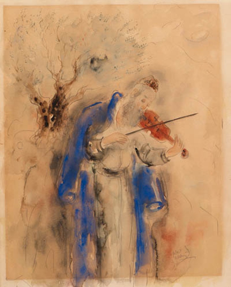 Musician of Meron by Reuven Rubin