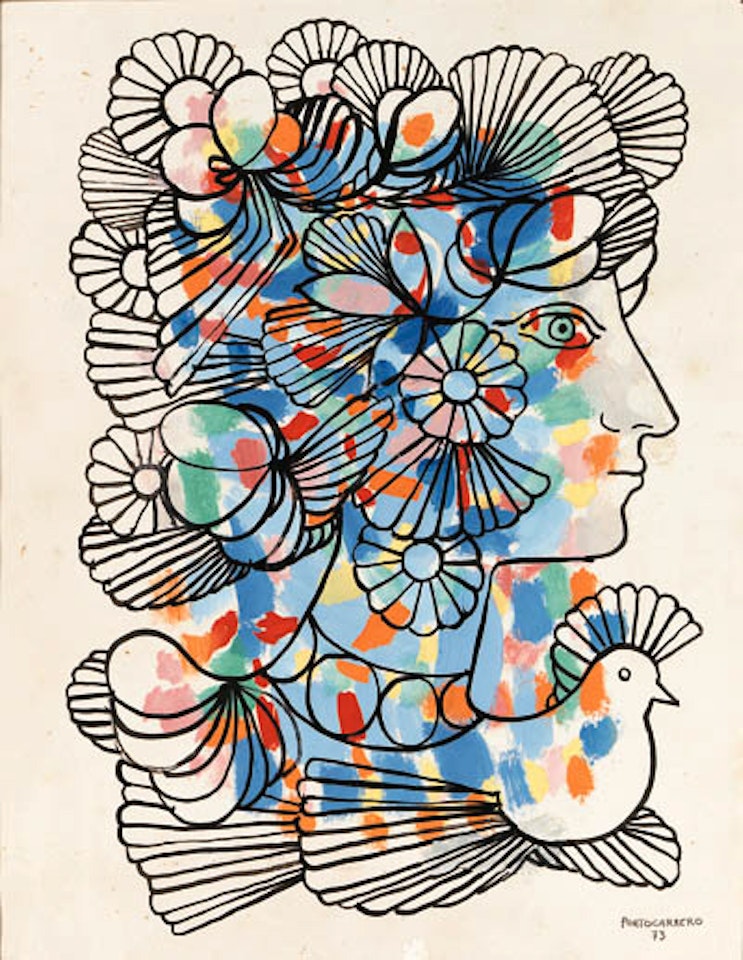 Mujer con paloma by René Portocarrero
