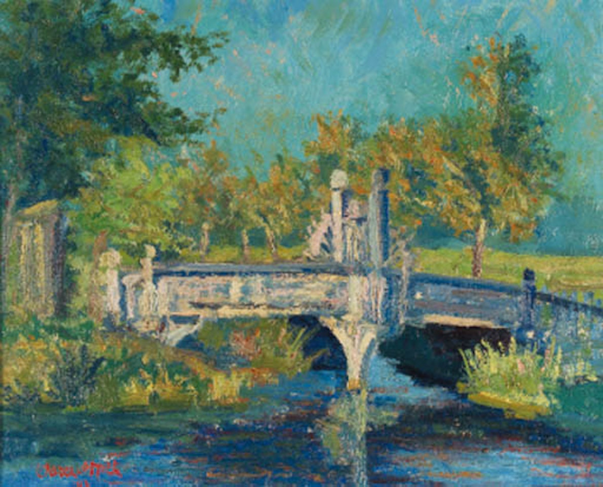 Bridge in landscape by Karel Appel