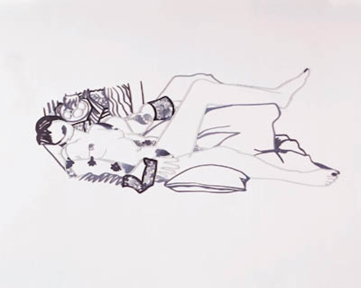 Monica nude and the purple robe by Tom Wesselmann
