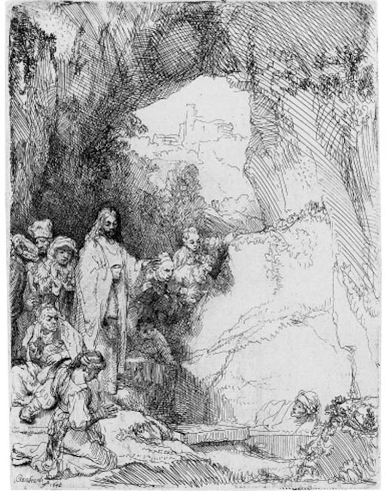 The raising of Lazarus by Attributed to Rembrandt Harmensz van Rijn