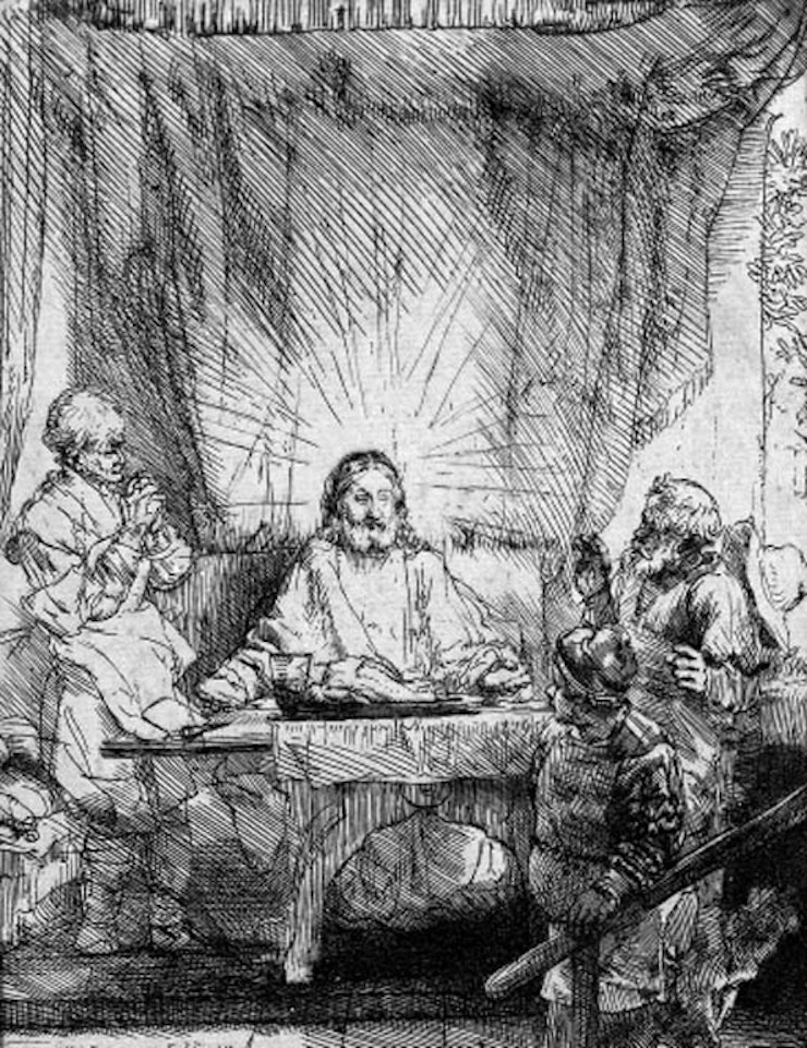 Christ at Emmaus by Attributed to Rembrandt Harmensz van Rijn