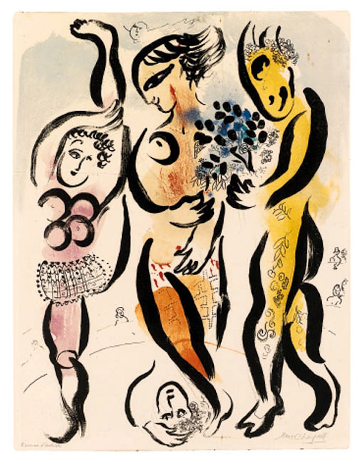 Les trois acrobates by Marc Chagall