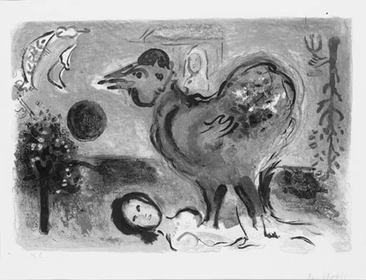 Paysage au coq by Marc Chagall