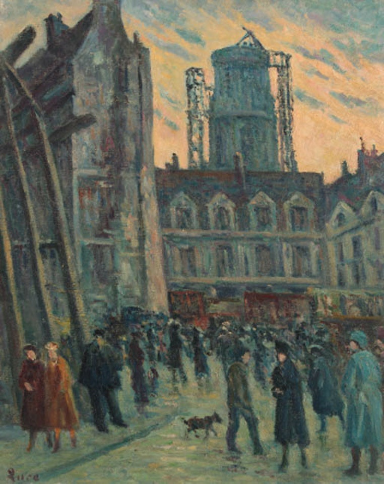 Busy street, Paris by Maximilien Luce