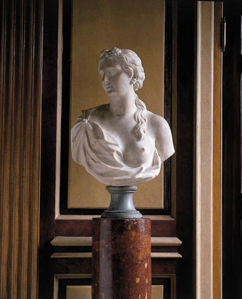 Bust of a nymph with drape over right shoulder by French School