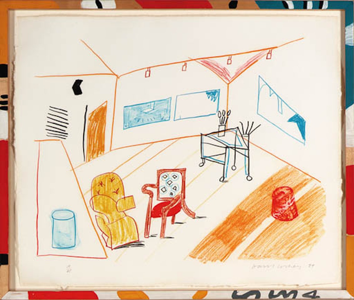 Conversation in the studio by David Hockney