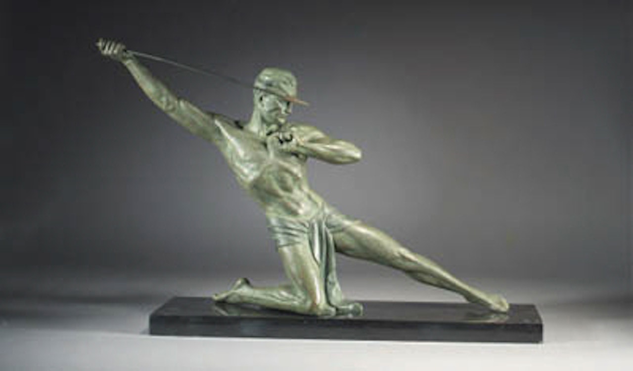 Male figure with spear by Demetre Chiparus