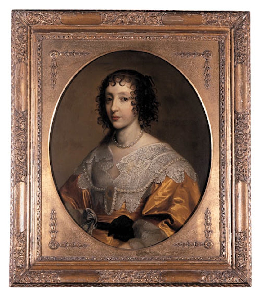 Portrait of Queen Henrietta Maria in yellow dress by Anthony van Dyck