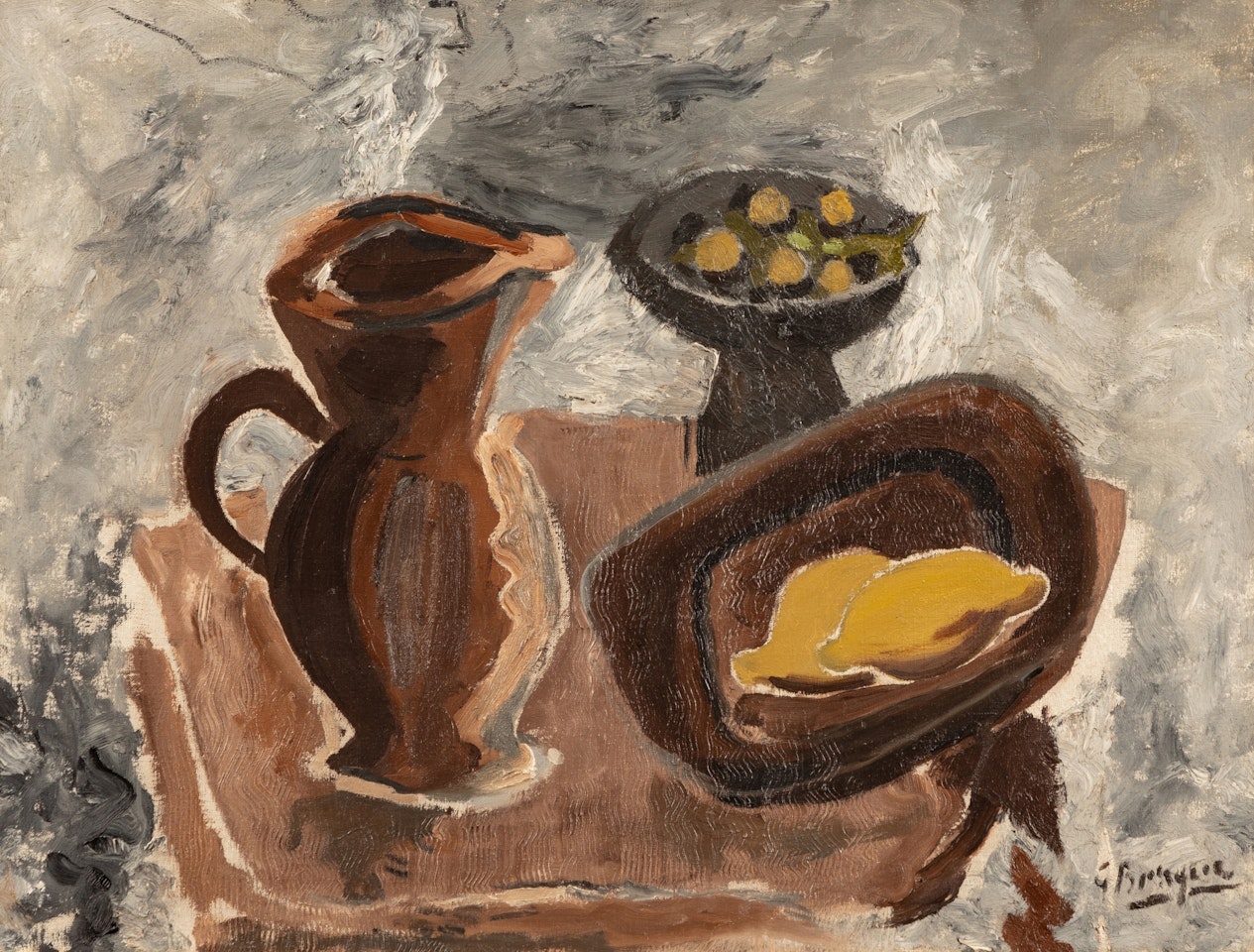 Pichet, Compotier et Plat de Fruits by Georges Braque