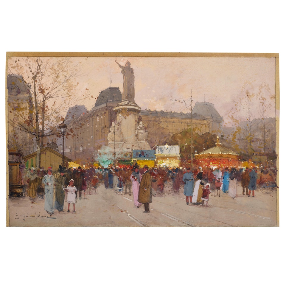 La Place du Republic, Paris by Eugene Galien-Laloue