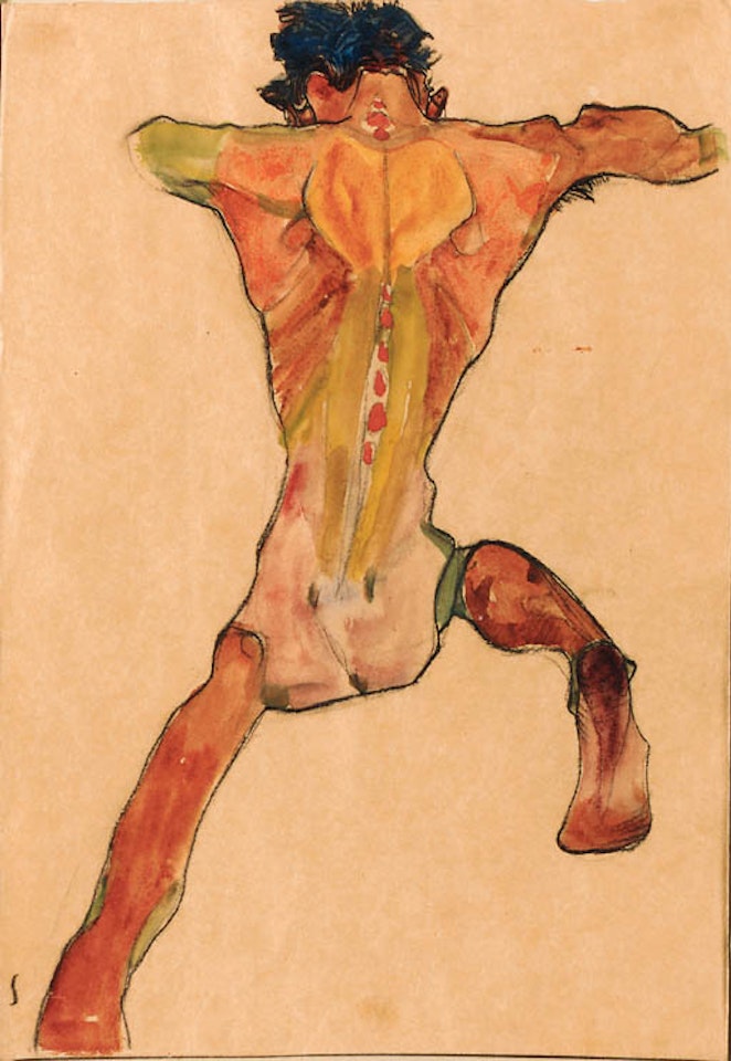 Mannlicher Ruckenakt by Egon Schiele