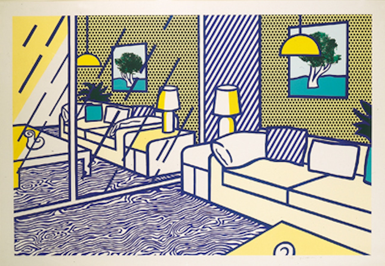 Blue foor, from interior series by Roy Lichtenstein