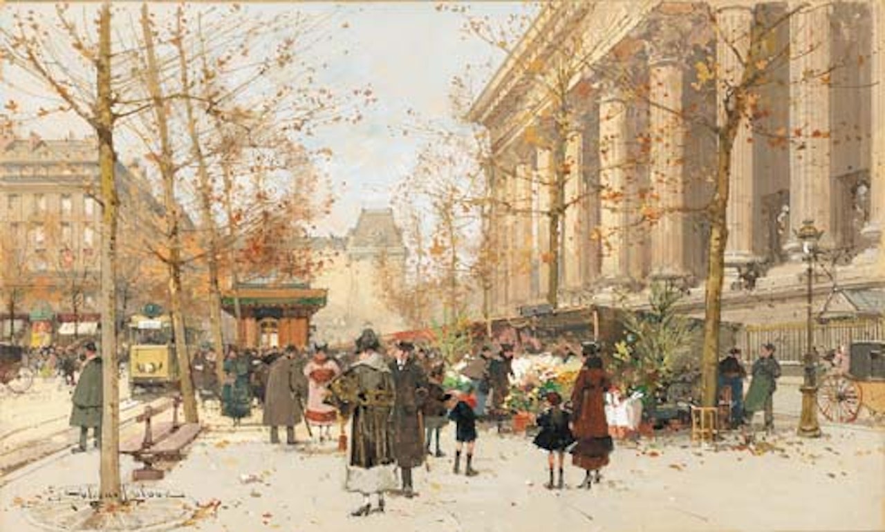 Marche aux fleurs by Eugene Galien-Laloue