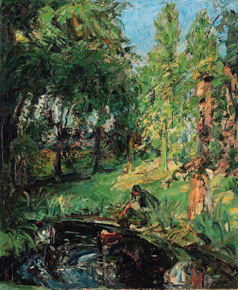 Auffindung des mose - Antonie beim teich by Max Slevogt